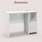 White Computer Desk with Cabinet and Open Shelf Cable Management Workstation